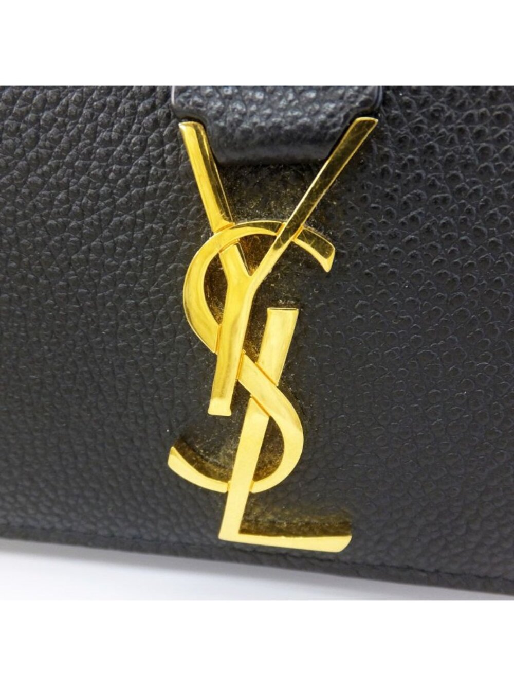 Saint Laurent Ten YSL Line Large Flap Wallet Gold Black - Picture 6 of 10